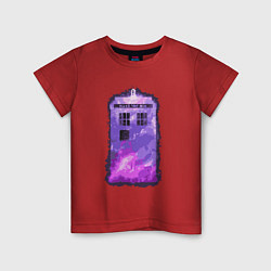 Футболка хлопковая детская Violet tardis, цвет: красный