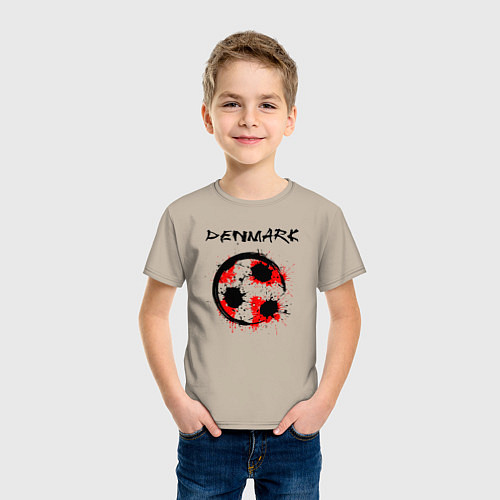 Детская футболка Сборная Дании / Миндальный – фото 3