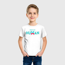 Футболка хлопковая детская Once human logo, цвет: белый — фото 2