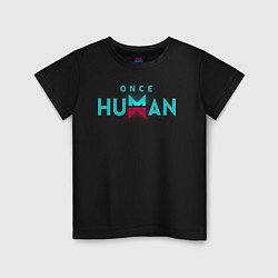 Футболка хлопковая детская Once human logo, цвет: черный