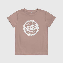 Футболка хлопковая детская New York - USA, цвет: пыльно-розовый