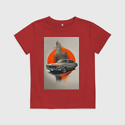 Футболка хлопковая детская Постер машины, цвет: красный