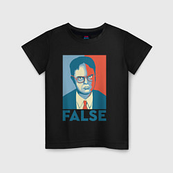 Футболка хлопковая детская Dwight false - офис, цвет: черный