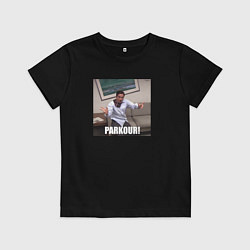 Футболка хлопковая детская Parkour Michael Scott - the office, цвет: черный