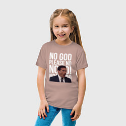 Футболка хлопковая детская No god please no - the office, цвет: пыльно-розовый — фото 2