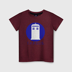 Футболка хлопковая детская Blue tardis, цвет: меланж-бордовый