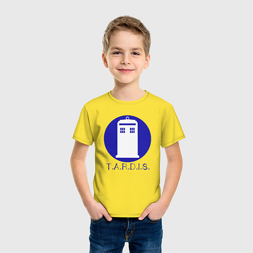Детская футболка Blue tardis / Желтый – фото 3