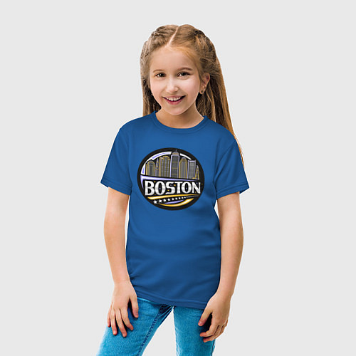 Детская футболка Boston - USA / Синий – фото 4