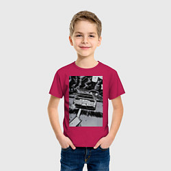 Футболка хлопковая детская Авто jdm, цвет: маджента — фото 2