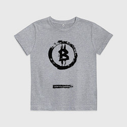 Футболка хлопковая детская Биткоин - криптовалюта символ, цвет: меланж
