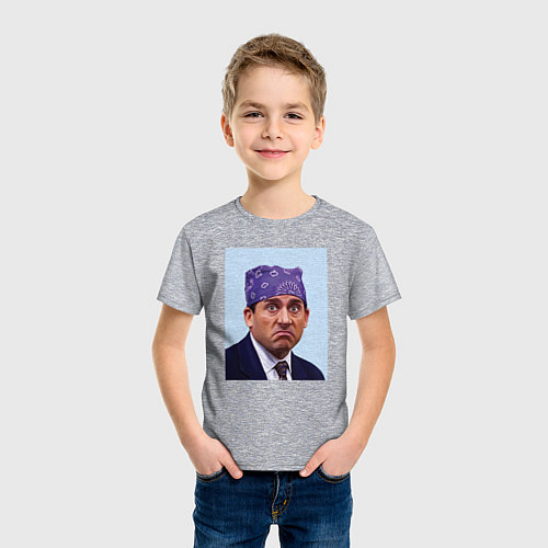 Детская футболка Michael Scott - Prison mike the office meme / Меланж – фото 3