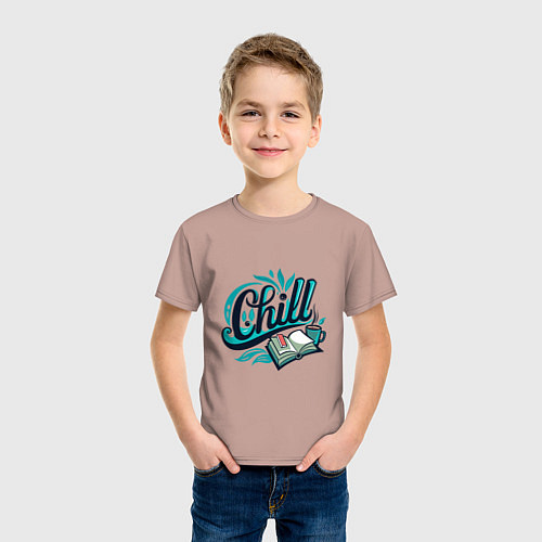 Детская футболка Отдых и книги / Пыльно-розовый – фото 3