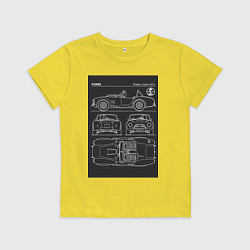 Футболка хлопковая детская Ford shelby cobra, цвет: желтый