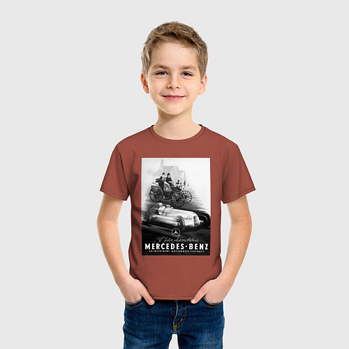Детская футболка Mercedes benz раритетный / Кирпичный – фото 3