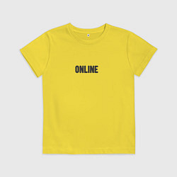 Футболка хлопковая детская В сети не в сети, цвет: желтый
