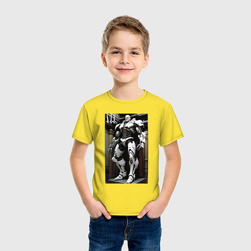 Детская футболка Ленин киборг - нейросеть / Желтый – фото 3