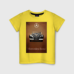 Футболка хлопковая детская Mercedes-benz автомобиль, цвет: желтый