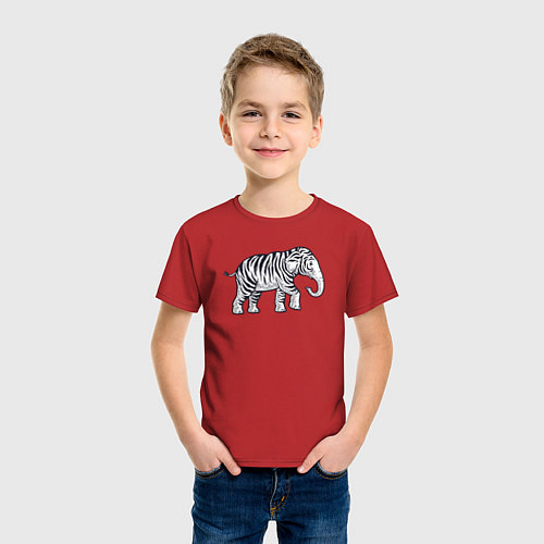 Детская футболка Тигриный слон / Красный – фото 3