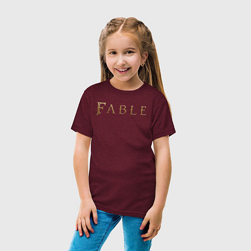 Детская футболка Fable logo / Меланж-бордовый – фото 4