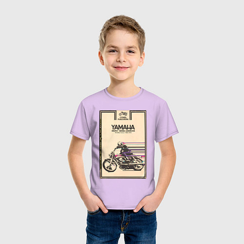 Детская футболка Мотоцикл Yamaha / Лаванда – фото 3