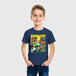 Футболка хлопковая детская Euro cup - Bart Simpson, цвет: тёмно-синий — фото 2