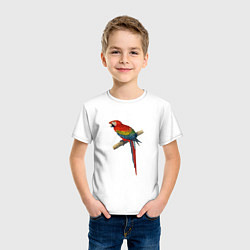 Футболка хлопковая детская Попугай ara macaw, цвет: белый — фото 2