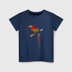 Футболка хлопковая детская Попугай ara macaw, цвет: тёмно-синий