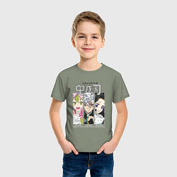 Футболка хлопковая детская Клинок рассекающий демонов столпы Митсуи Тенген Ши, цвет: авокадо — фото 2