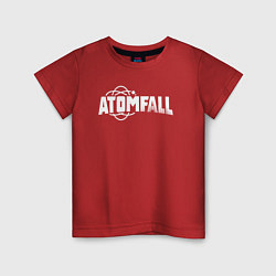 Футболка хлопковая детская Atomfall logo, цвет: красный