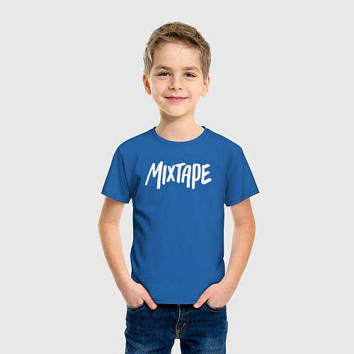 Детская футболка Mixtape logo / Синий – фото 3