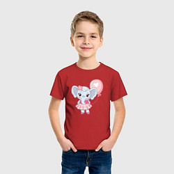 Футболка хлопковая детская Elephant baby, цвет: красный — фото 2