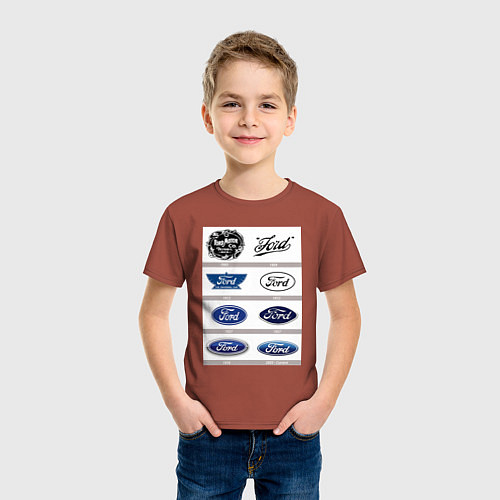 Детская футболка Ford логотип / Кирпичный – фото 3