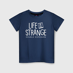 Футболка хлопковая детская Life is strange double exposure logo, цвет: тёмно-синий