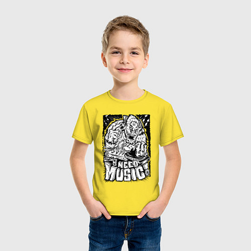 Детская футболка Мне нужна музыка / Желтый – фото 3
