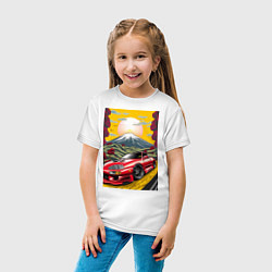 Футболка хлопковая детская Toyota Supra jdm автомобиль, цвет: белый — фото 2
