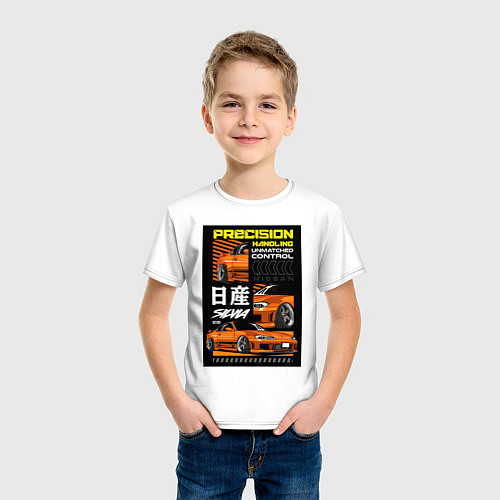 Детская футболка Nissan Silvia авто / Белый – фото 3