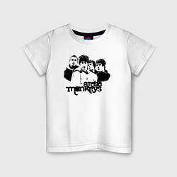Футболка хлопковая детская Arctic Monkeys band, цвет: белый