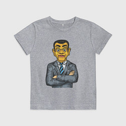 Футболка хлопковая детская Человек кукла, цвет: меланж