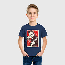 Футболка хлопковая детская Joe Strummer of the Clash, цвет: тёмно-синий — фото 2