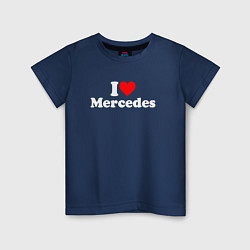 Футболка хлопковая детская I love Mercedes, цвет: тёмно-синий