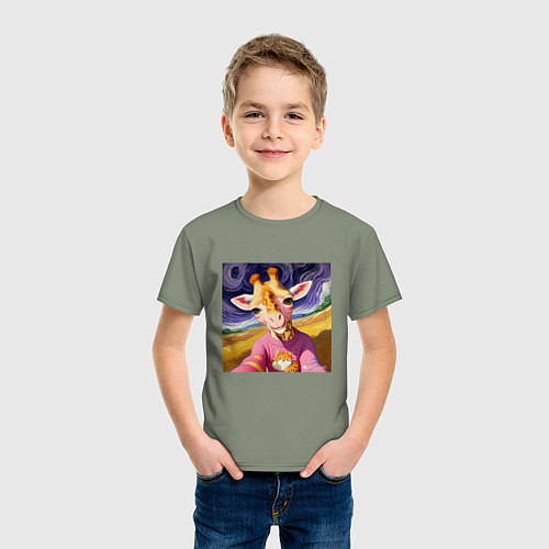 Детская футболка Селфи жирафа / Авокадо – фото 3