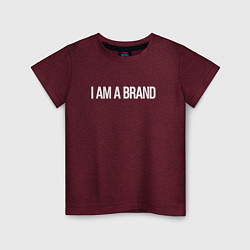 Футболка хлопковая детская I am a brand, цвет: меланж-бордовый