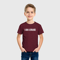 Футболка хлопковая детская I am a brand, цвет: меланж-бордовый — фото 2