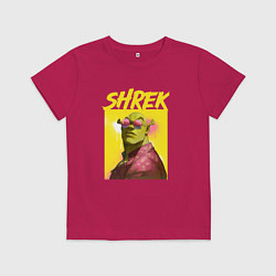 Футболка хлопковая детская Shrek гигачад, цвет: маджента