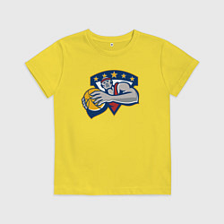 Футболка хлопковая детская Play basket, цвет: желтый