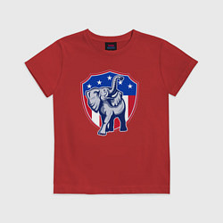 Футболка хлопковая детская Elephant USA, цвет: красный