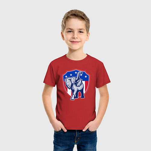 Детская футболка Elephant USA / Красный – фото 3