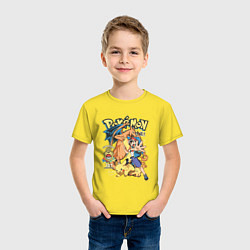 Футболка хлопковая детская Покемоны все Pokemons, цвет: желтый — фото 2