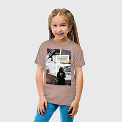 Футболка хлопковая детская Журналист эстетика, цвет: пыльно-розовый — фото 2