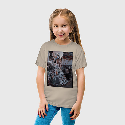 Детская футболка Художественный творческий беспорядок / Миндальный – фото 4